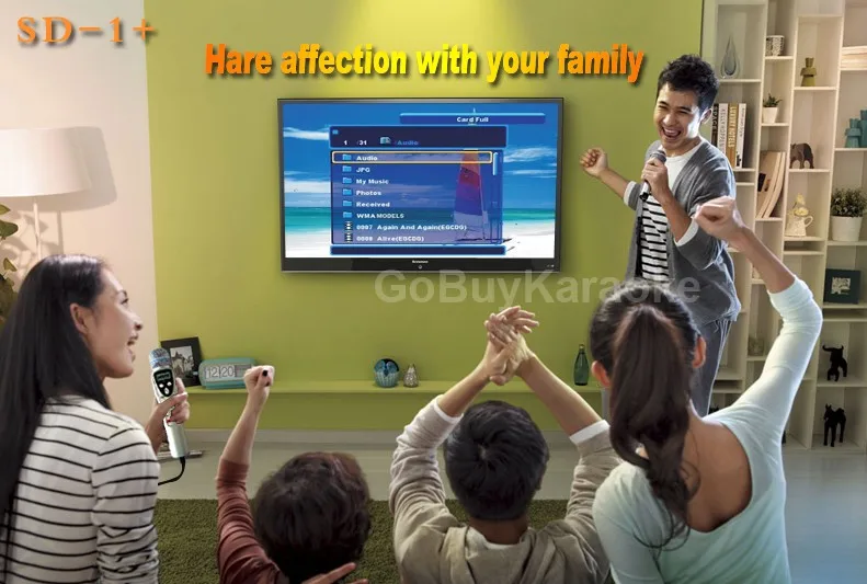 Karaoke Microphone Player with MTV/CDG karaoke songs System. Magic Karaoke Sing Microphone Machine 8GB Micro SD card.