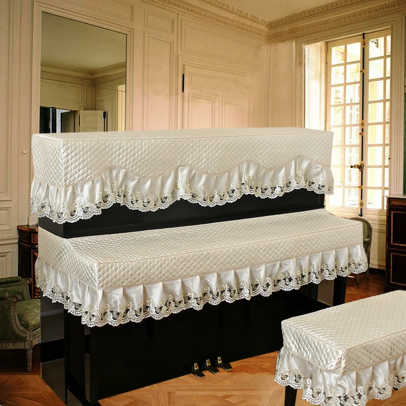 Высококачественное кружевное платье европейский стиль тканевая салфетка на фортепьяно 1 заказ = 1 комплект Вес = 1,3 кг - Цвет: 4003 beige