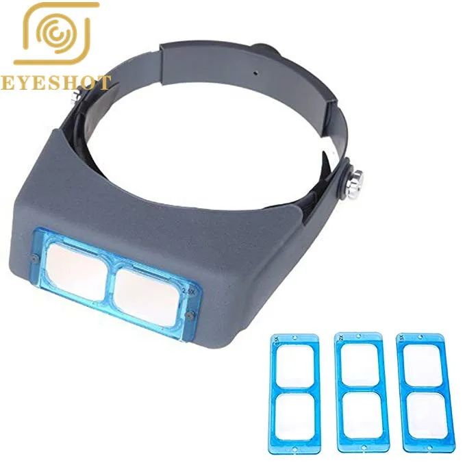 

Headband Magnifier Jewelry Visor Opitcal Glass Binocular Magnifier With Lens -1.5X 2X 2.5X 3.5x Magnification, 4" Focal Length