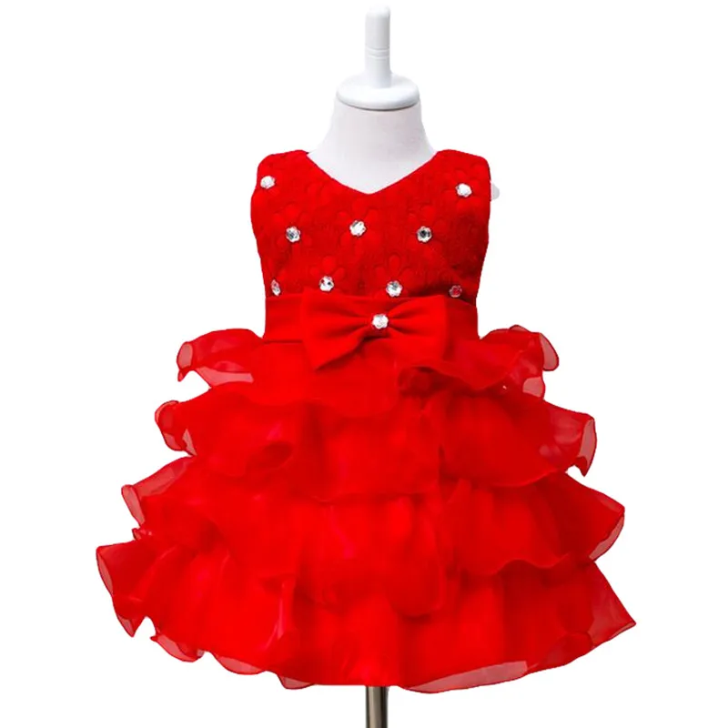 

Summer Baby Dresses Girls Flower Bowknot Birthday Wedding Party Tutu Dress 2017 New Girl Princess Vestido Prom Gown Formal Dress