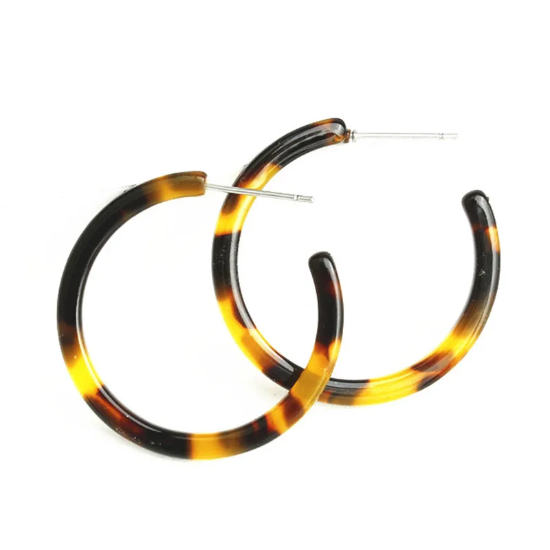 

Fashion Leopard Earrings Acetate Earrings Personality Atmosphere Exaggerated Geometric Round Acrylic Party Dangle Drop Earrings