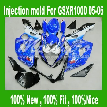 

100%Fit injection fairings for K5 SUZUKI GSXR 1000 2005 2006 GSX-R1000 05 06 GSXR1000 blue white black K5 fairing kits #TT11