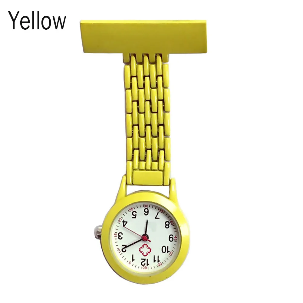 Кварцевые часы для медсестры, брошь, карманная брошь, зажим, медицинские карманные часы для медсестер TT@ 88 - Цвет: Цвет: желтый