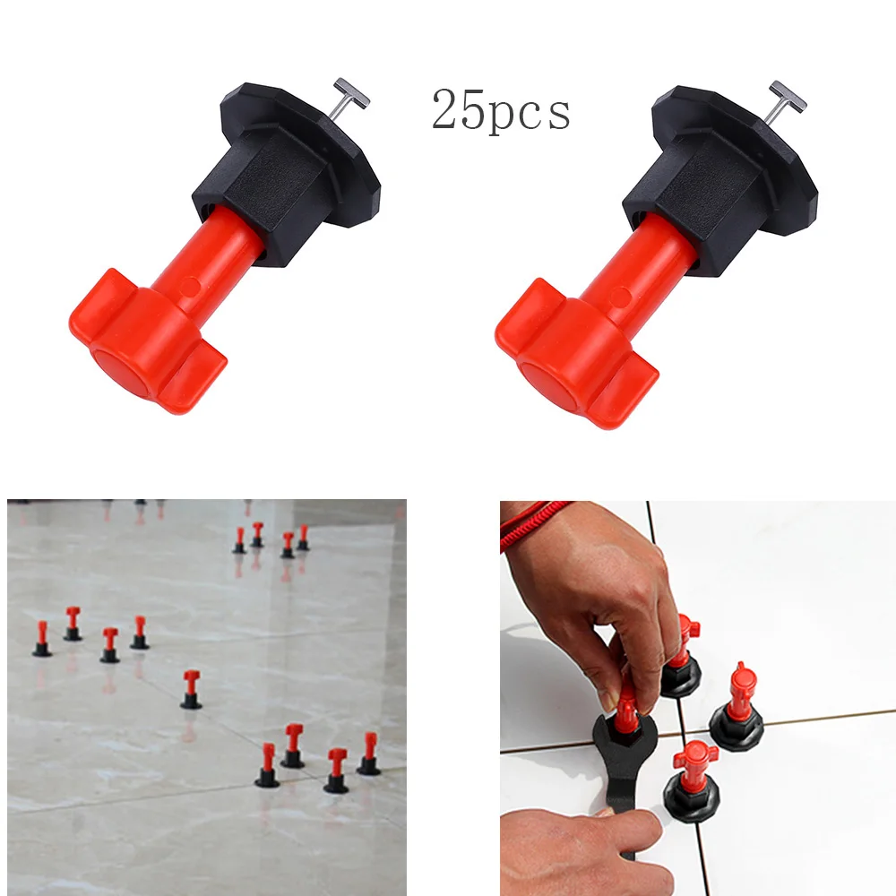 25 Pcs Tile Alignment Tile Leveling Wedges Clip Adjustable Locator Plier Spacers Level Wedges Hand Leveler Plier Auxiliary Tool