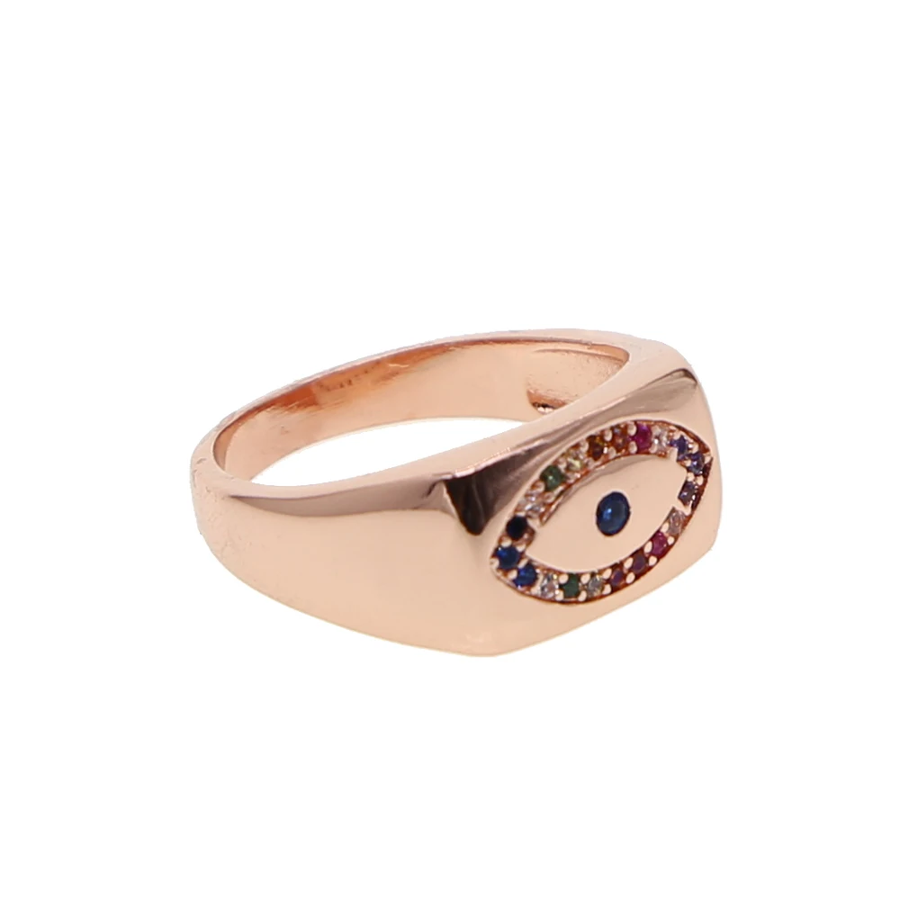 Promotion jewelry Women Geometric Anillos Top Quality rose Gold Color Turkish Evil Eye Fashion Delicate Stunning Simple Ring