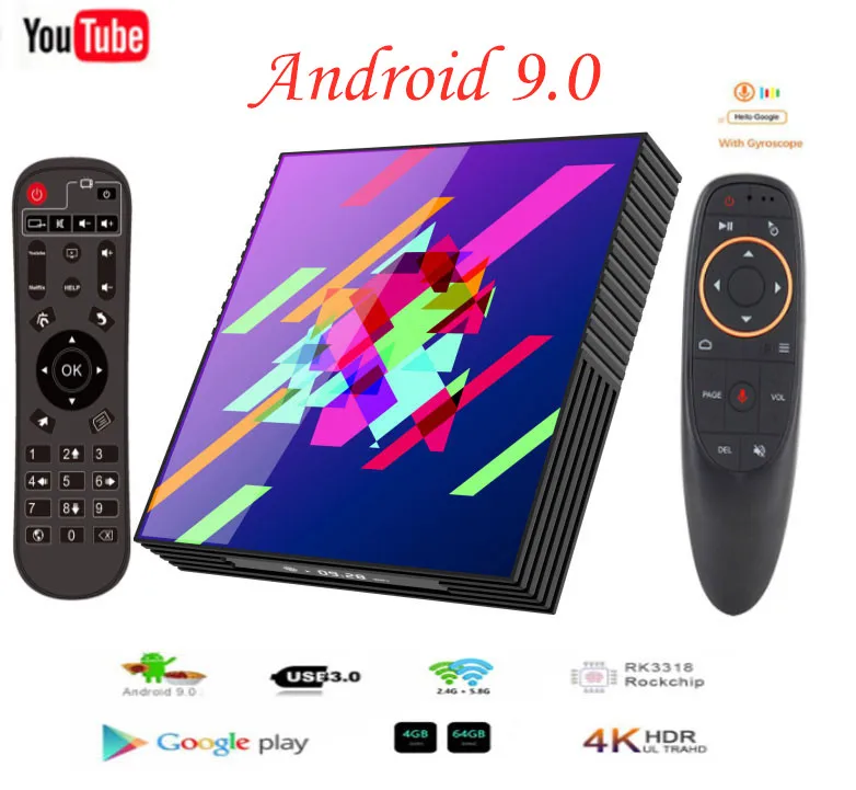 

Smart TV Box Android 9.0 4GB RAM 64GB Rom Rockchip RK3318 A95XZ2 Plus Bluethooth 2.4/5G WiFi Android Tv box Google Media Player