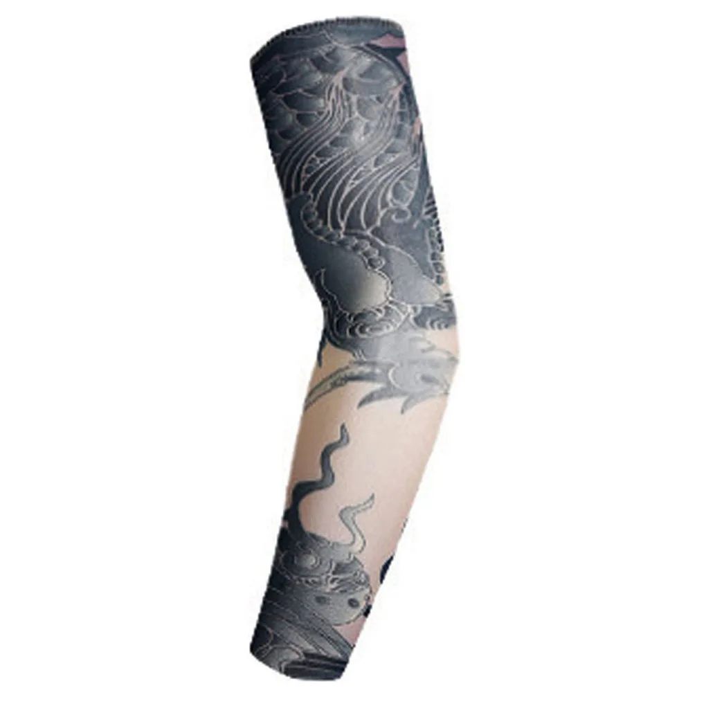 Новая мода татуировки рукава рука грелка унисекс УФ-защита наружные временные фальшивые татуировки рука рукав грелка рукав Mangas