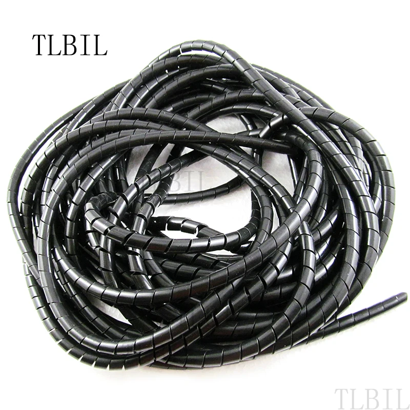 

6mm Black Spiral Cable Wire Wrap Tube 65FT/(20M)