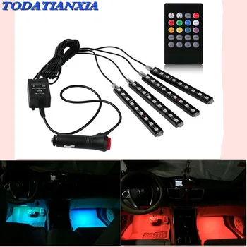 

4pcs /Set 2020 hot car music atmosphere lights LED lights for bmw e90 touareg mercedes w210 mercedes w203 audi a4 Accessories