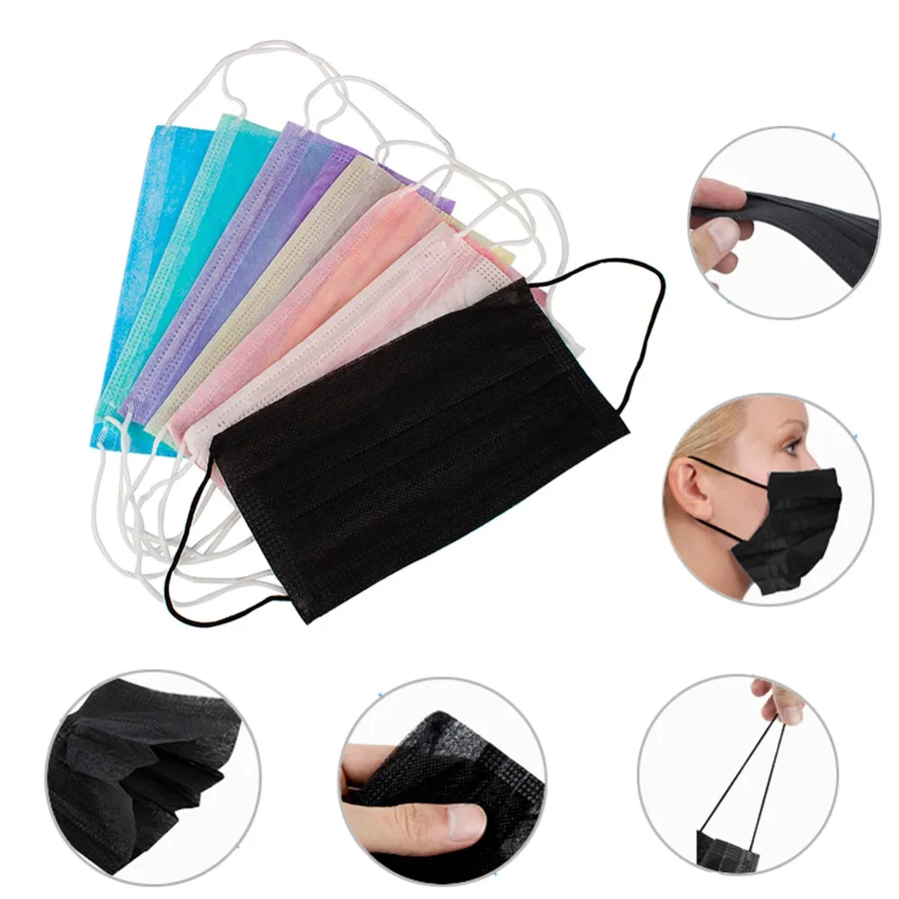 

20pcs Multi-colorful Disposable Face Cover Protect Nose Face from Sunshine Dust Pollutant Mouth Face Mask Anti-Dust Cover Tools