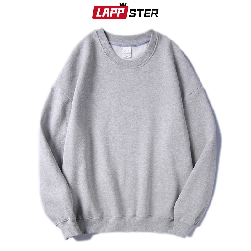  LAPPSTER Men Japanese Streetwear Solid Hoodies 2019 Fall Hip Hop Korean Sweatshirts Hoodies velvet 