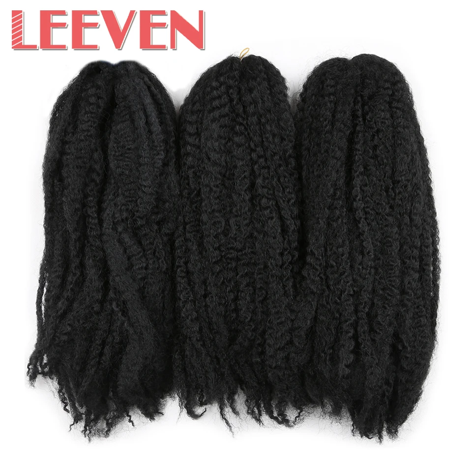 

Leeven 18'' 5PCS/lot Afro Kinky Twist Hair Crochet DIY Braids Hairstyle Synthetic Braiding Hair Extension High Temperature Fiber