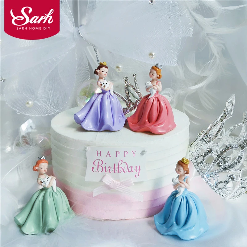 

Cat Princess Decoration Angel Feather Cake Toppers Valentine's Day Birthday Party Decorations For Baking Cute Gifts