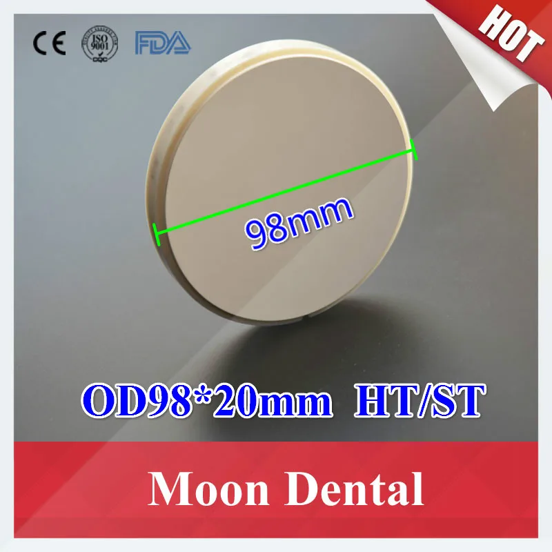 

Popular 1 Piece OD98*20mm HT ST Dental CAD CAM Milling Zirconia Blocks Dental Ceramic Pucks with Plastic Ring Outside for Sale