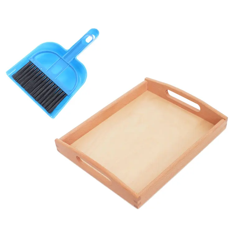 

Wooden Montessori Toys Infant Cleaning Tools Tray Set Preschool Educational Learning Toys for Kids Juguetes Brinquedos MH0645H