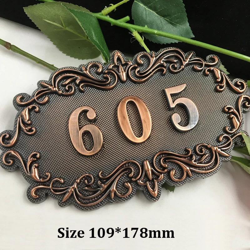 

3 Digits European Style House Number High-grade 3D Digital Cards Gate Numbers Hotel Villa Apartment Door Plating Plate Signs New