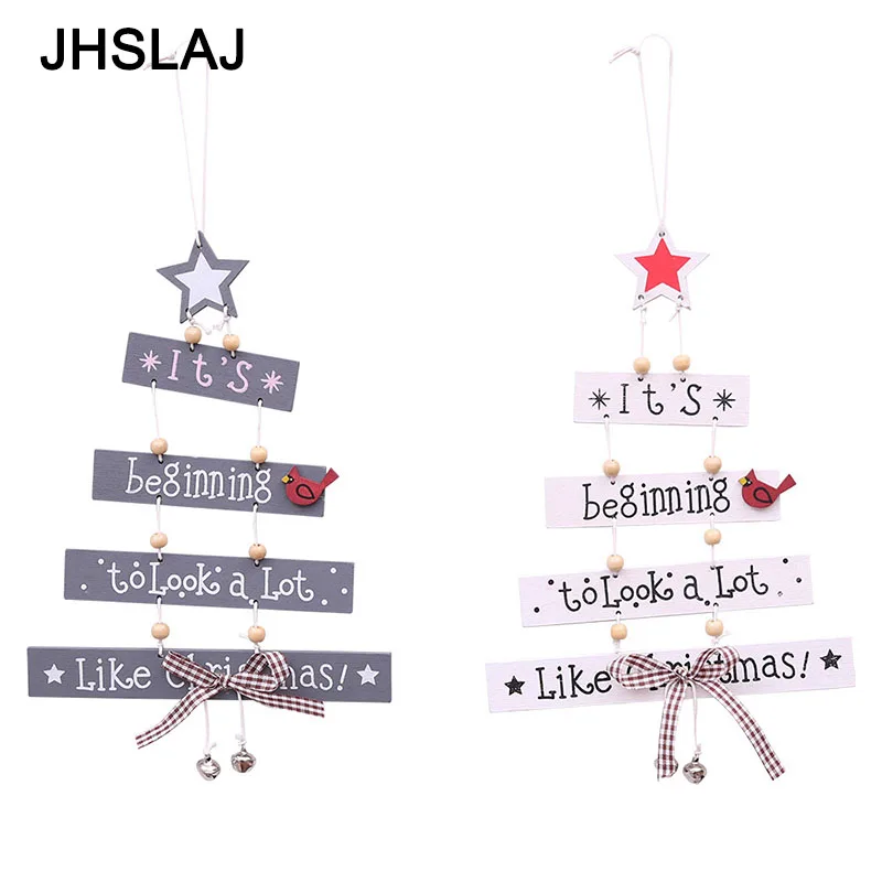 

1Pcs Tree Shape Christmas Pendant Creative Hanging Ornaments Christmas Tree Decorations Double Bell Xmas Decorations For Home