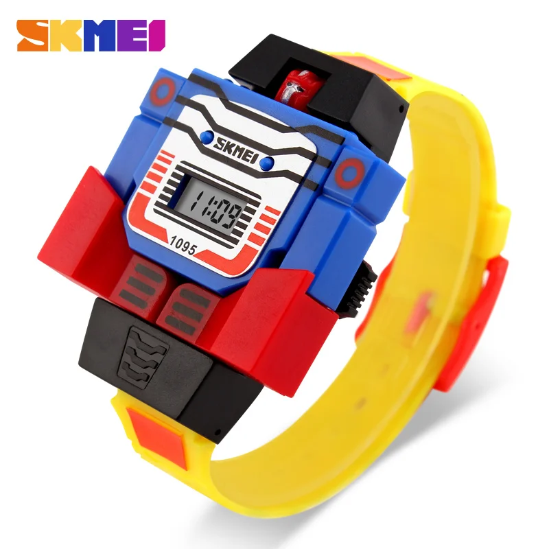 

zk20 NEW Kids Watches LED Digital Children Cartoon Sports Watches Robot Transformation Toys Boys Wristwatches montre enfant 1095