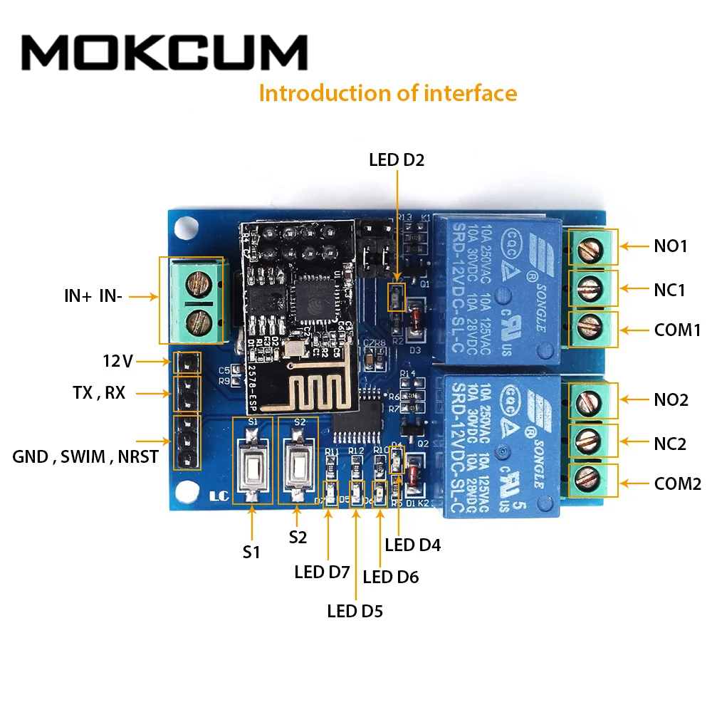 12V WI FI триггерный релейный модуль ESP8266 IOT приложение пульт дистанционного
