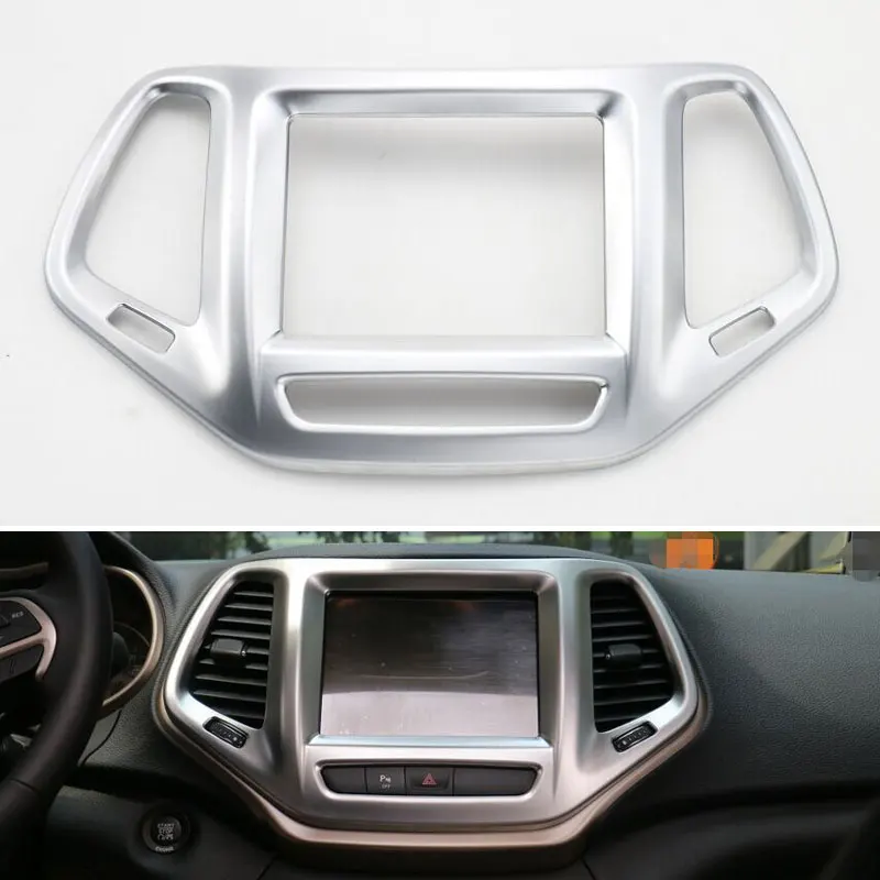 1pc Matte ABS Dashboard Console GPS Navigation Frame Cover Panel Trim