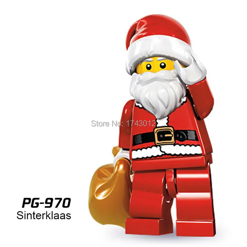 

30pcs/lot PG970 Santa Claus Christmas Cartoon Starwars C-3PO Darth Vader Mini Dolls Building Block Children X'mas Gift Toys