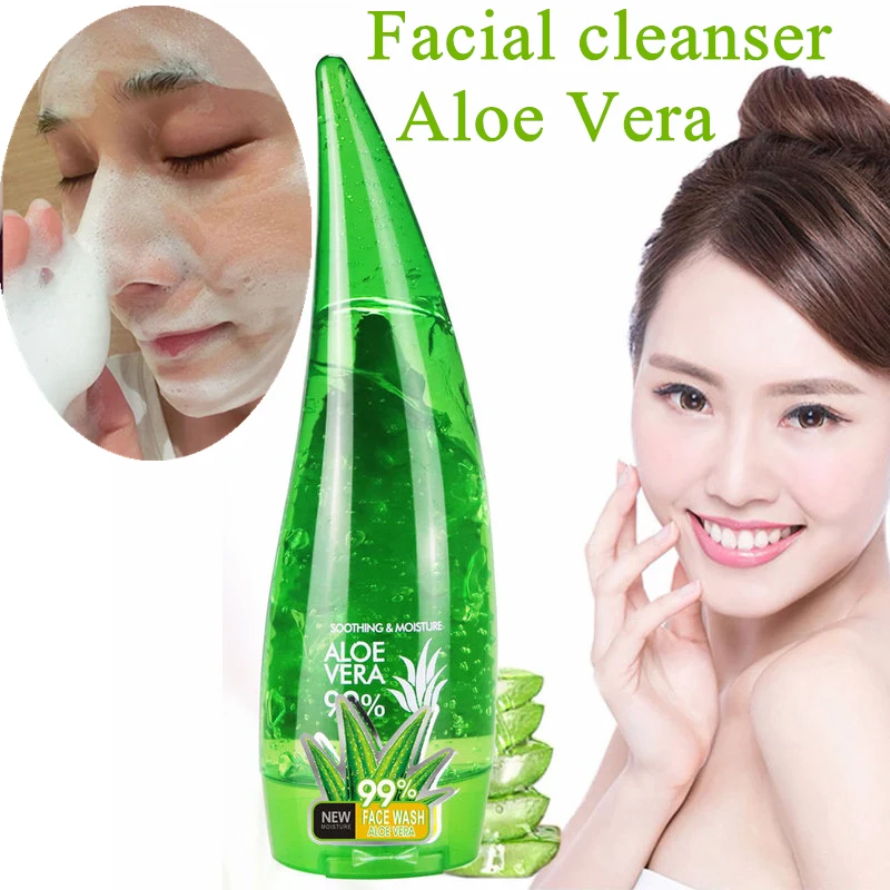 99% Aloe Vera Gel Facial cleanser Remove Acne Scar Treatment Whitening Aloe Vera Face Wash Face Cleaner - AliExpress