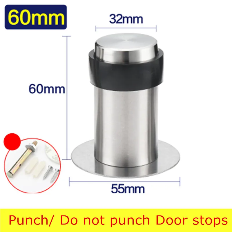 Double Use Door Stops with 3M Glue or Screws Suction Anti-Collision Stainless Steel Rubber Stopper Turtle Has Binding Resistance