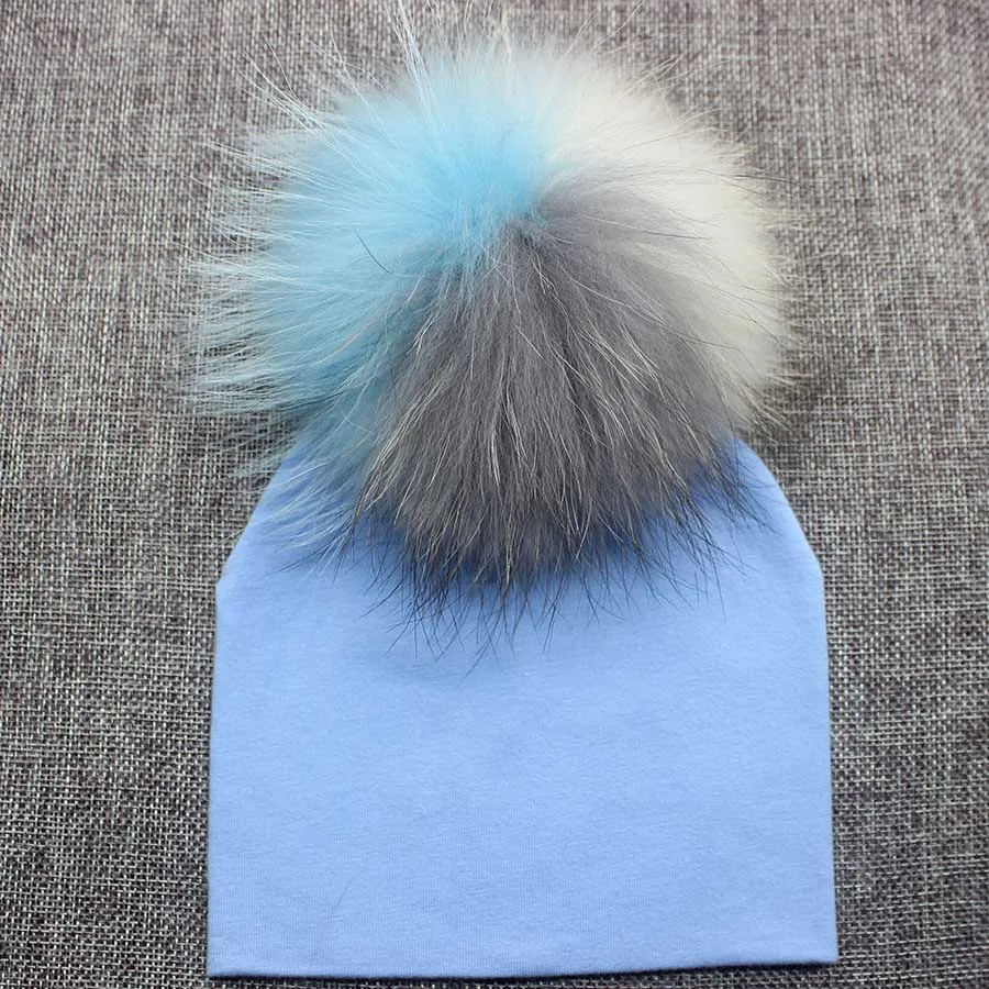 Baby Cotton Hat Girl Boy 0-2Years Newborn Hat Kids Pom Pom Black White Grey Pink Beanie Knit Spring Autumn Winter Cap