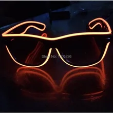 Free Ship Shutter EL wire led flashing color glasses Rave Party LED light up Christmas Bar Eyeswear Accessory male Sunglasses