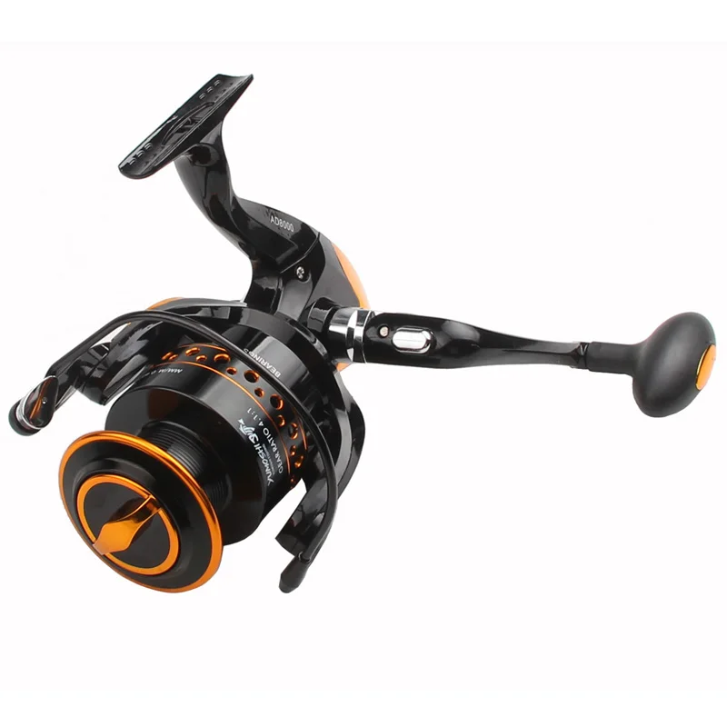 AD2000 - 9000 Series Metal Spool Spinning Reel 12BB + 1 Bearing Balls Boat Rock  Fishing Reel Pesca Wheel Without Gap RL49-0010-07
