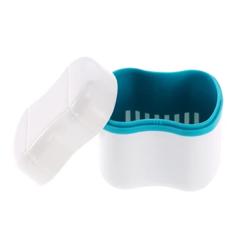 

Denture Bath Box Case Dental False Teeth Cleaning Container Rinsing Basket Retainer Appliance Holder Tray Teeth Whitening