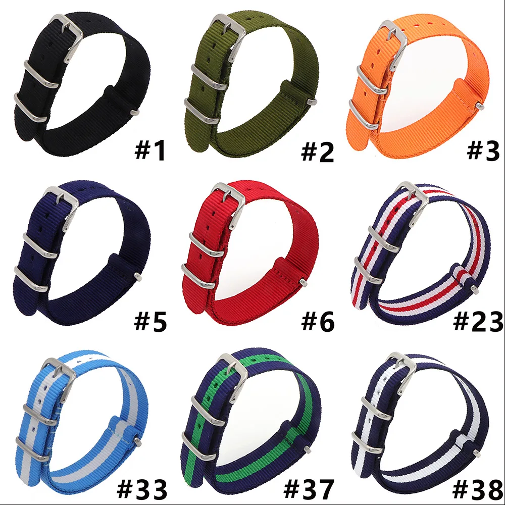 

16mm strong military cloth nylon stripe retro strap woven belt buckle 16mm watch bracelet