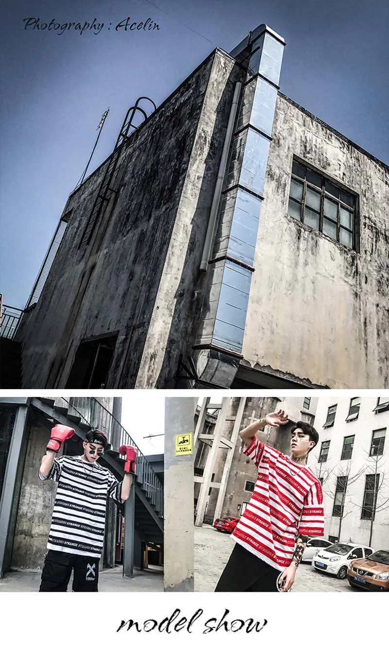 Hiphop Street Camisa Swag Rasgados Vintage Rap Mens Clothing  (2)
