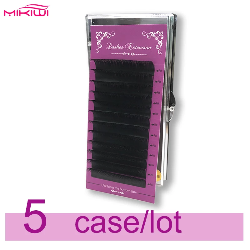 

MIKIWI 5 cases/lotC D curl High quality mink eyelash extension individual eyelashes natural eyelashes make up maquiagem cilios