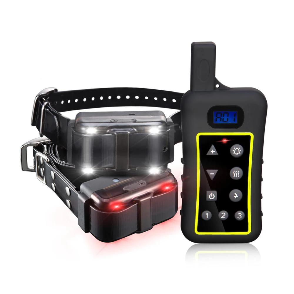 Dogs Shock Collar Training Anti Bark Collar With Remote Rechargeable