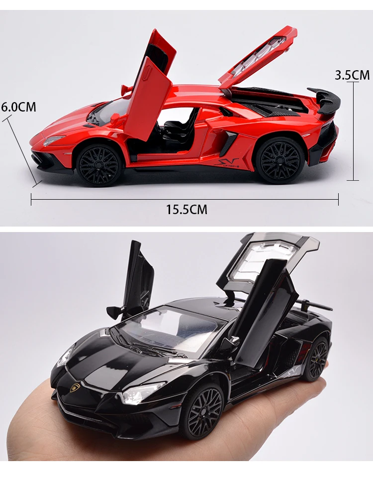 1:32 модель автомобиля Aventador LP750-4 литья под давлением спортивный автомобиль со звуком светильник сплав игрушечный автомобиль с инерционным подарки для детей