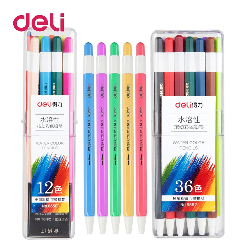 Deli 1 шт. пастельных цветов 12/24/36 пластиковые водорастворимые механические