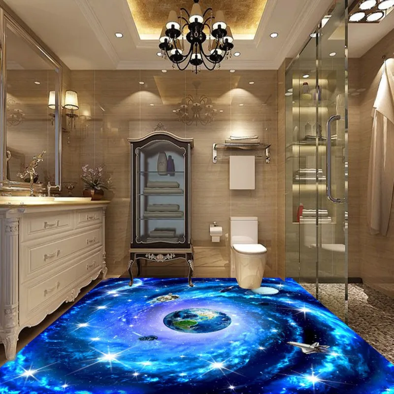 

Free Shipping custom Space universe Star astronaut HD 3D stereo mural self-adhesive shopping mall square KTV wallpaper