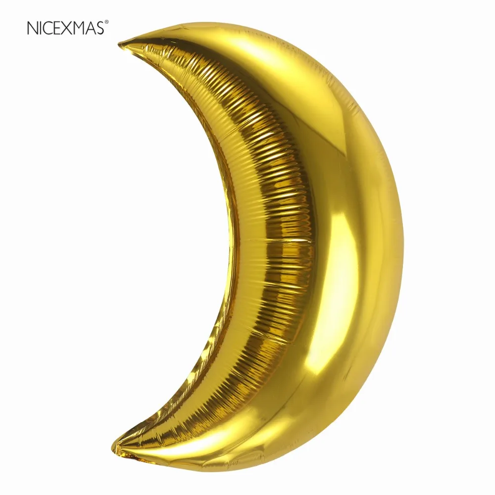24 Inch Moon Shaped Aluminum Foil Balloons Helium Balloon Birthday