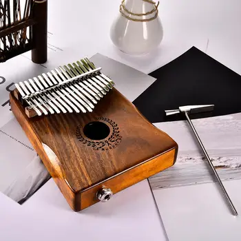 

17 Keys EQ kalimba Acacia Finger Thumb Piano Link Speaker Electric Pickup Professional African Musical Instruments with Bags