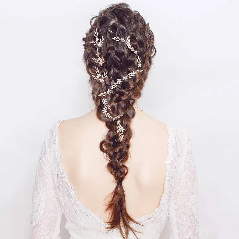 Хрустальные бусины листья ручной работы Свадебная Повязка На Голову Повязка на голову для невесты головной убор диадемы свадебные аксессуары для волос для женщин JL