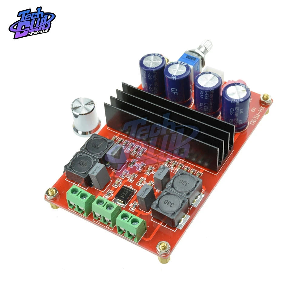 2*100W TPA3116 2.1 Digital Audio Amplifier Board XH-HM190 TPA3116D2 Subwoofer Speaker Power Amplifier DC12V-24V