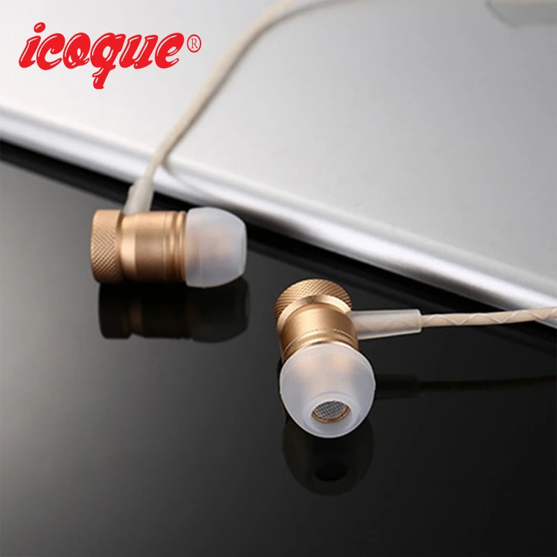 Icoque Wired Earphone 3.5mm In-Ear Hifi Music Headphones with Mic for Samsung s6 Xiami iPhone MP3 PC Super Bass Stereo Earphones |