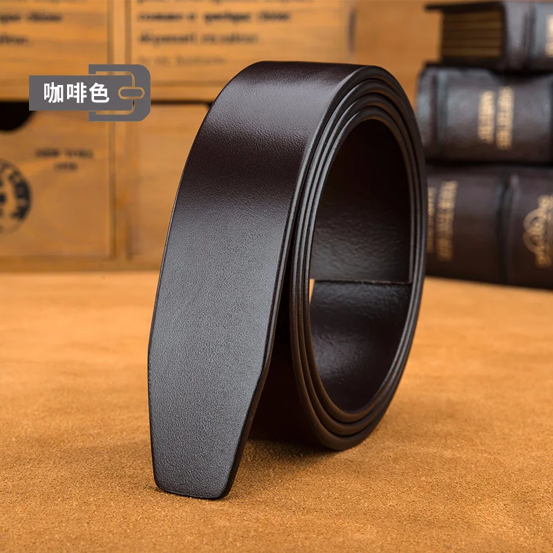  100%cowskin real leather designer without buckle business belt body luxury strap fomal belt for sui