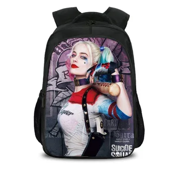 

15.7 inch Suicide Squad Harley Quinn Joker Boy Girls School Bag Book Bag Backpack Children Students Mochila Back to School Gift