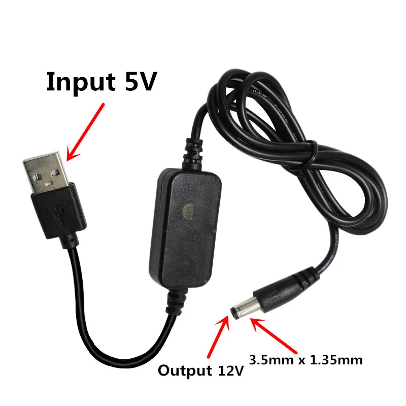 Кабель адаптер ihens5 с USB 5 В на 12 постоянного тока 3 мм х 1 35 бустер источник питания