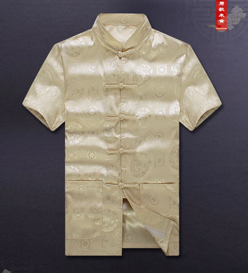 

Oriental Element 100% Brand New Arrival Chinese Traditional Men's Silk Kung Fu Shirts Tops M L XL XXL 3XL MS062606