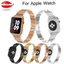 Замена металла часы ремешок для Apple Watch полосы 38 мм/42 мм регулируемый Нержавеющая сталь ремешок для iwatch серии 3 2 1 браслет