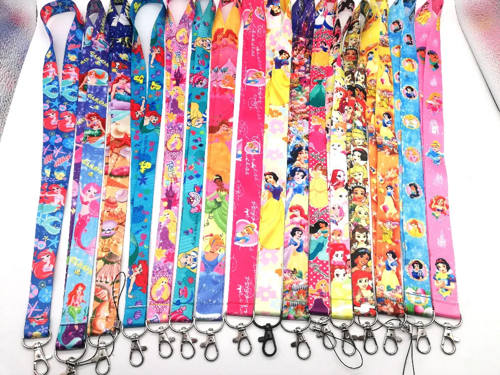 

Hot Sale 10 pcs Cartoon princess Lanyard Key Chains Pendant Gifts Party Favors A08