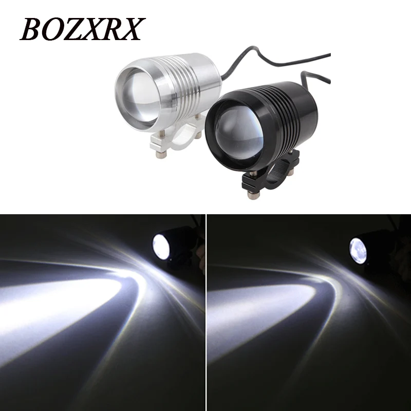 BOZXRX 1 Pair Motorcycle Headlight LED Chip U2 Driving Light Driving Motorbike Universal Fog Light Flash